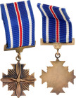 United States Miniature of the Distinguished Flying Cross 20 - th Century Barac# 66, AE 21mm; With original ribbon; Condition-I; (KW1572)