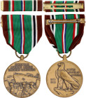 United States European-African-Middle Eastern Campaign Medal 1942 Barac# 98, Bronze 32 mm.; With original ribbon and bar; Condition-I; (KW1012)