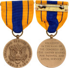 United States Selective System Service WWII Medal 1946 Bronze 31 mm.; With original ribbon; Condition-I; (KW1053)