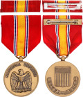 United States National Defence Service Medal 1953 - 1980 Bronze 32 mm.; With original ribbon; with original bar; Condition-I; (KW1054)