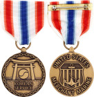 United States Merchant Marine Korean Service Medal 1956 Bronze 35 mm.; With original ribbon; Condition-I; (KW1056)