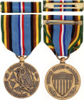 United States Armed Forces Expeditionary Medal 1961 Bronze 32 mm.; With original ribbon and bar; Condition-I; (KW1050)