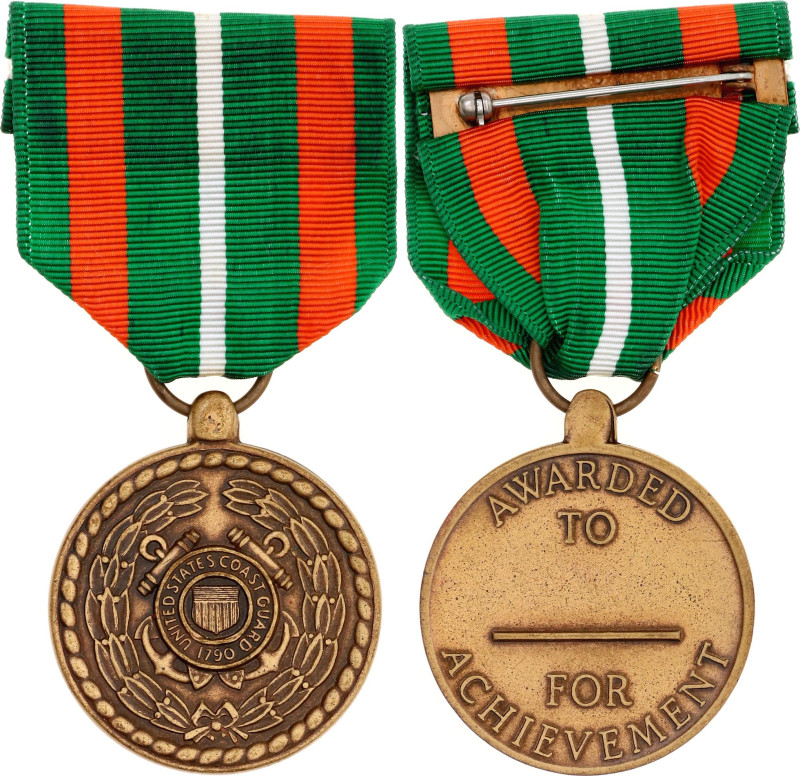 United States Coast Guard Achievement Medal 1963 Bronze 32 mm.; With original ri...