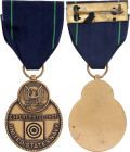 United States Marksmanship Medal 1969 Bronze 43x33 mm.; With original ribbon; (Navy Pistol Markmanship Medal); Condition-I; (KW1059)
