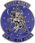 United States 416th Tactical Fighter Squadron "Ghost Riders" Unit Crest 20 - th Century WM 25x20mm; Enameled; Condition-I; (KW1594)