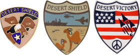 United States Lot of 3 Desert Shield Badges 20 - th Century AE; Enameled; Condition-I; (KW1599)