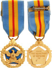 United States Miniature of the Department Of Defense Distinguished Service Medal 20 - th Century AE 25x21mm; Enameled; with original ribbon; Condition...