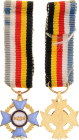 United States Miniature of the Franco-Belgian Association Medal 20 - th Century AE 16mm; Enameled; with original ribbon; Condition-I; (KW1564)