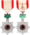 Japan Order of the Rising Sun V Class 1875 Barac# 38, Ag 71,45,5mm; 37,7g.; Enameled; with original ribbon; original name: 旭日章, Kyokujitsu-shō; Condit...