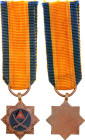 Iraq Miniature of Medal of Bravery 1958 - 1963 Bronze 18 mm.; Enameled; with original ribbon; original name: Nut al-Shujat; Awarded: For acts of coura...