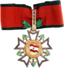 Lebanon National Order of the Cedar 2nd Type Commander 1943 Barac# 26, vgAg 88x59 mm.; Enameled; with original neck ribbon; original name: وسام الأرز ...