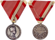 Austria Bravery Silver Medal "Der Tapferkeit" II Class Type IV 1917 - 1918 Barac# 91, Silver 31 mm.; Karl I (1917-1918); with original ribbon; origina...
