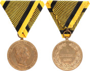 Austria War Medal 1873 Barac# 283, vgAE 36 mm.; With original ribbon; original name: Kriegsmedaille 1873; Condition-I; (KW778)