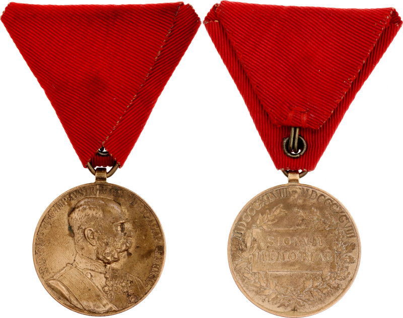 Austria Commemorative Bronze Medal "Signvm Memoriae" for Military Personel 1898 ...