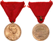 Austria Commemorative Bronze Medal "Signvm Memoriae" for Military Personel 1898 Barac# 304, Bronze 34 mm.; Franz Joseph I (1849-1916); with original r...