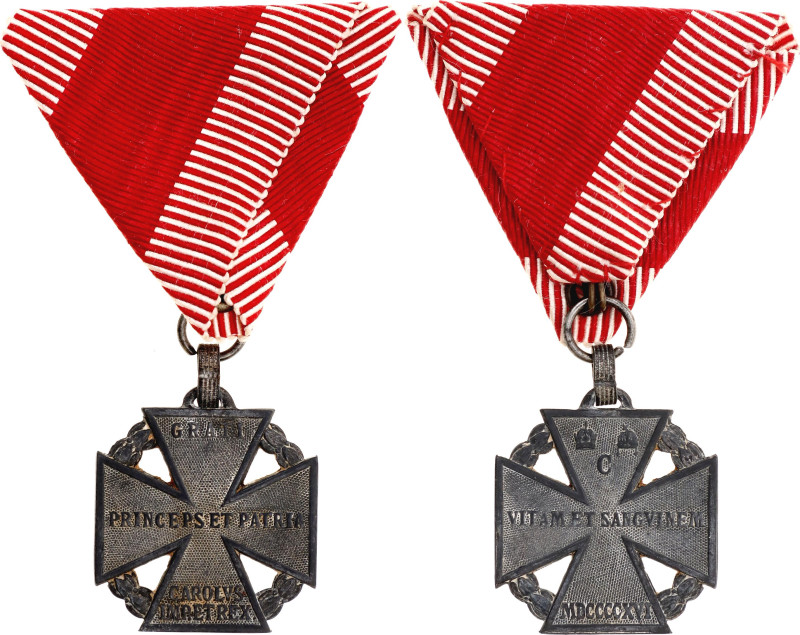 Austria Karl Troop Cross 1916 Barac# 359, WM 32x29 mm.; Karl I (1917-1918); with...