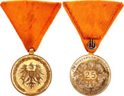 Austria Fire Service & Life Saving Long Service Medal for 25 Years 1922 - 1934 Barac# 745, vgAE 31 mm.; With original ribbon; original name: Feuerwehr...