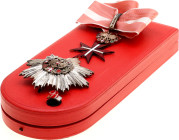 Austria Order of Merit Grand Commander Set 1945 - 1999 vgAg 70x49mm; 85 mm.; Enameled; with original neck ribbon; with hallmarks; manufactured by Anto...