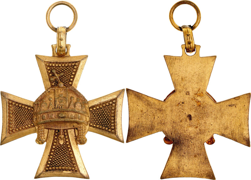 Hungary Long Service Decoration for Officer III Class Large Crown 1923 Barac# 35...