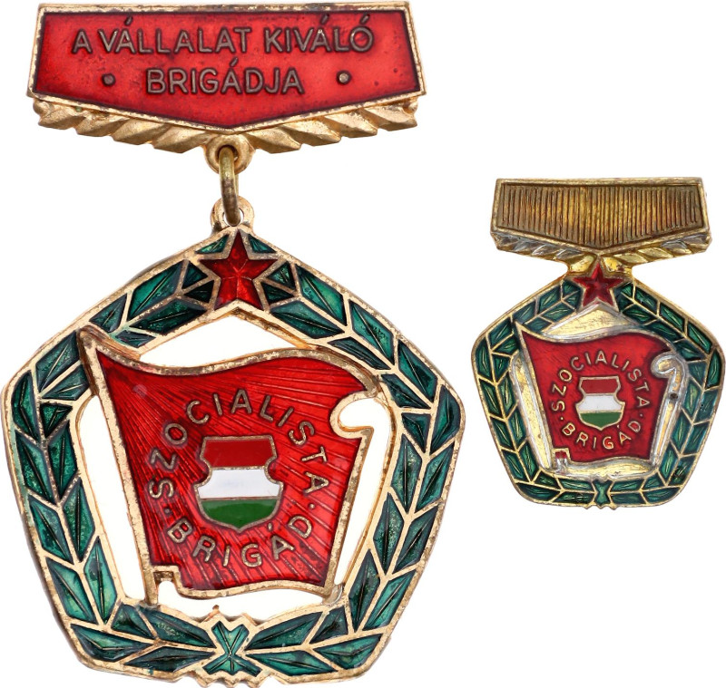 Hungary Brigade Medal 1960 -th Bronze 53x36 mm.; 16,35g.; Enameled; in original ...