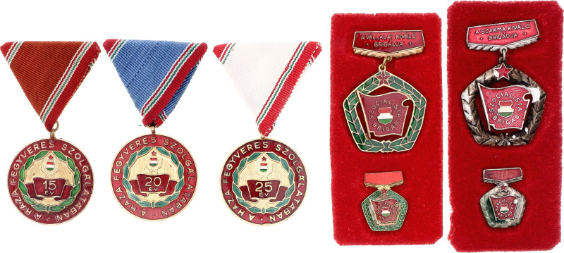 Hungary Lot of 5 Medals 20 -th Century vgAE; Enameled; with original ribbons; Co...