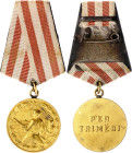 Albania Republic Medal of Bravery 1945 Barac# 52, Bronze 32 mm.; With original ribbon; original name: Medalja e Trimerise; Condition-I