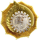 Albania Republic Order of Labor I Class 1945 Barac# 68, Cu(0.440)Gold(292)Ag(0.225) 45mm.; Needle sign; Original name: Rdheri e Punes; Condition-I