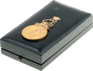 Belgium Leopold II Commemorative Medal 1905 Barac# 124, vgAE 40x31 mm; Without ribbon; in original box; original name: Medaille Commemorative du Regne...