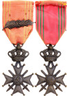 Belgium War Cross with Bronze Palm 1940 Barac# 170a, Bronze 35 mm.; With original ribbon; original name: Croix de Guerre; Condition-I; (KW1854)