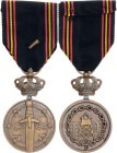 Belgium Prisoner of War Medal 1940 - 1945 Bronze 36 mm.; With original ribbon; original name: Médaille du Prisonnier de Guerre; Condition-I; (KW1857)
