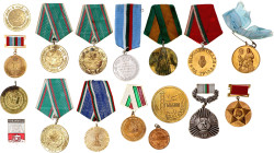 Bulgaria Lot of 17 Medals & Badges 20 - th Century AE, WM; With original ribbons; Condition-I-II