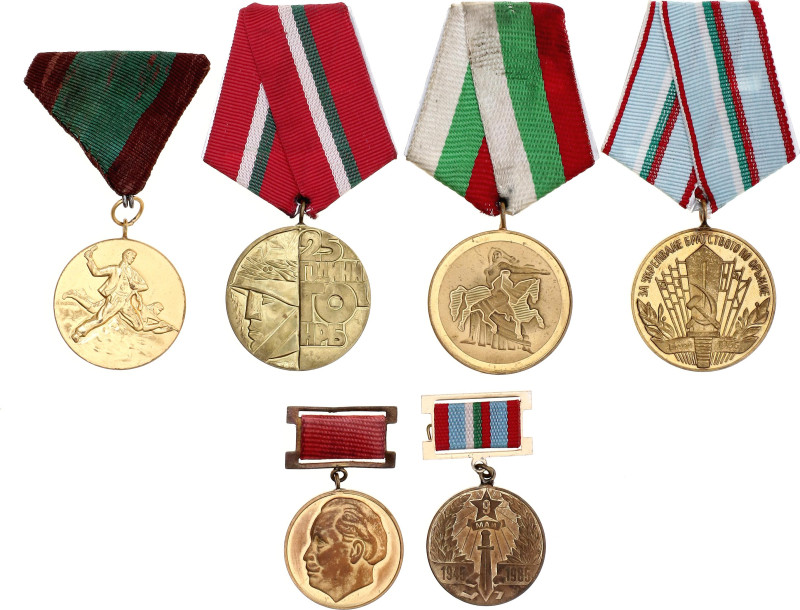 Bulgaria Lot of 6 Medals 20 - th Century vgAE; With original ribbons; Condition-...