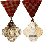 Croatia Firefighters Medal 1995 vsAE 45x40 mm.; With original ribbon; Condition-I