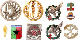 Europe Lot with 10 Badges and Pins of 20 - th Century Silver/Bronze; Enameled; Condition-I-II