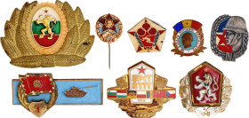 Europe Lot 8 Eastern European Badges 1950 - 1991 vgvsAE; Enameled; from Bulgaria, Romania, Hungary, Czechoslovakia, Poland, Yugoslavia; Condition-I; (...