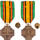 Europe Lot of 2 Commemorative WWII Medals 1945 AE; With original ribbon; Czech Republic and Belgium; Condition-I