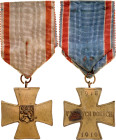 Czechoslovakia Czech Volunteer Cross for 1918-1919 1938 Barac# 15, Novotny# 8, Bronze 36 mm.; With original ribbon; original name: Pametni medaile Ces...