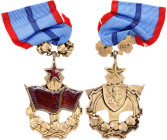 Czechoslovakia Order of the Red Banner of Labor 1955 Novotny# 150, Silver 59x40 mm.; Enameled; with original ribbon; with hallmarks; with number# 1654...