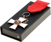 Finland Order of the Lion of Finland Knight Cross 1942 Barac# 218, Ag 41 mm.; Enameled; with original ribbon; with hallmarks; in original box; origina...