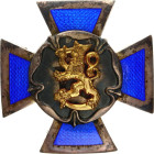 Finland Reserve Officer School Badge 1950 - 1960-th Tiainen# 13.9.1, Silver 37 mm.; Enameled; with hallmarks VB, royal crown, 813.H, B7; Condition-I
