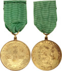Finland Gold Medal of Merit of the Finnish Economic Society 1970 - th vgAE 35 mm.; With original ribbon; these were awarded according to years of serv...