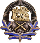 Finland Military School Cadet Badge 20 - th Century vsAE 39x37 mm.; Enameled; with # 4569; manufactured by Veljekset Sundqvist; Condition-I