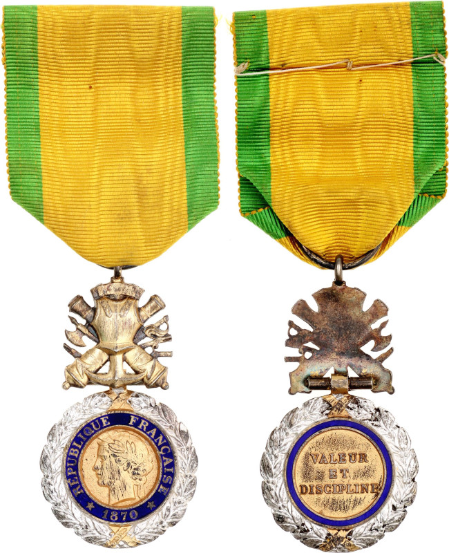 France Military Medal 1870 - 1940 Barac# 223, Model of Third Republic, vgAg 50x2...