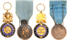 France Lot of 2 Medals 20 - th Century Barac# 223, 437, vgAg, AE; Enameled; one of them with original ribbon; Condition-I