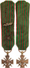 France War Cross Miniature 1914 - 1917 Barac# 371, AE 15x11 mm; With original ribbon; with clasp-1 star and laurel branch; original name: Croix de Gue...