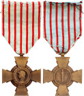 France Combattants Cross 1930 Barac# 438, Bronze 36 mm.; With original ribbon; in original box; original name: Croix Du Combattant; Condition-I; (KW66...