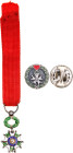 France National Order of the Legion of Honor Miniature Model of Fourth Republic 1951 Barac# 590, Ag, WM 21x10 mm.; 12 mm.; Enameled; with original rib...