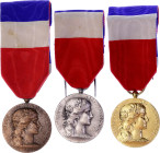 France Medal of Honor for Work Ministry of War I-II-III Class 1967 - 1973 27 mm.; With original ribbon; awarded by N. Colas; Condition-I