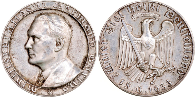 Germany - Third Reich Medal of the Prime Minister of Goering 1933 Ag 36 mm.; 24,...