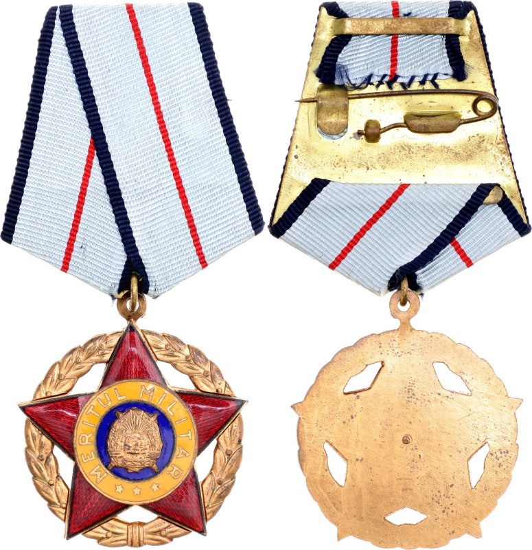 Romania Order of Military Merit I Class 1954 vgAE 40 mm.; Enameled; with origina...